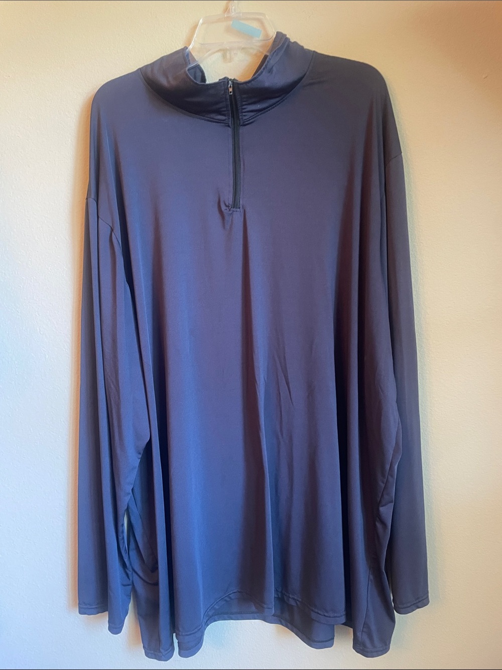 Men's Half-Zip Long Sleeve Pullover - grey 4XLT